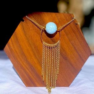 Dangly bohemian necklace with turquoise stone